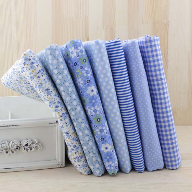 Vải Cotton Màu Xanh Dương May Quần Áo