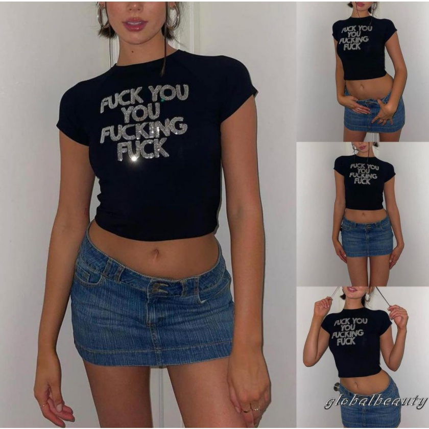 Áo thun MMIOT ngắn tay in họa tiết chữ đính kim sa thời trang cá tính