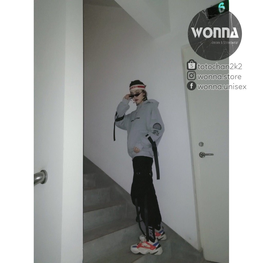 (KÈM ẢNH THẬT) Quần jogger kaki box pant quần hộp tua rua dây unisex ulzzang oversize street style nam nữ ống bo