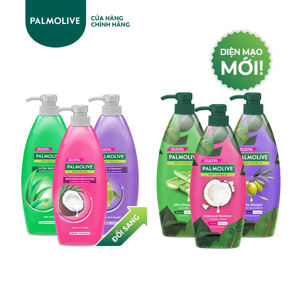 Bộ 2 Dầu gội Palmolive 600ml Sữa dừa và Keratin kết hợp quả ô liu 600ml