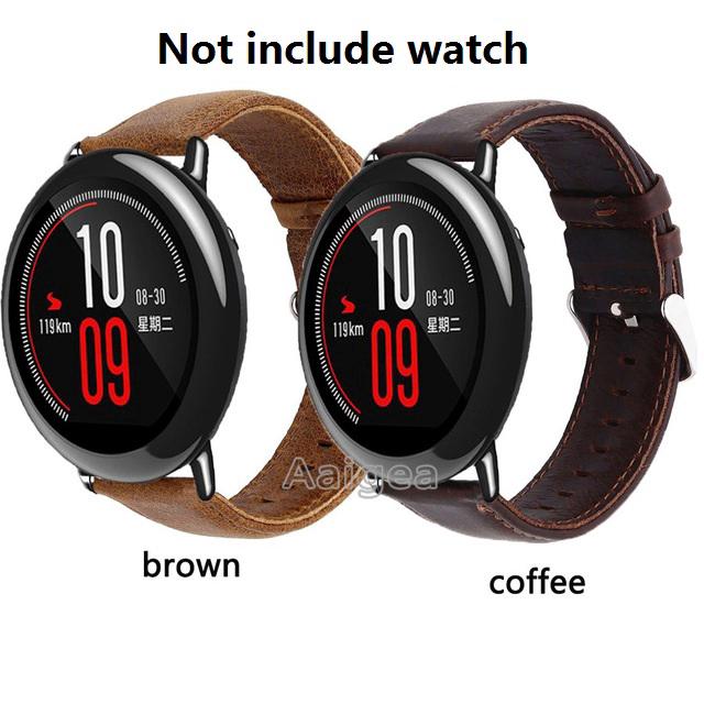 Dây Đeo Bằng Da Thật 22Mm Cho Đồng Hồ Thông Minh Xiaomi Huami Amazfit Pace/ Haylou Solar LS05