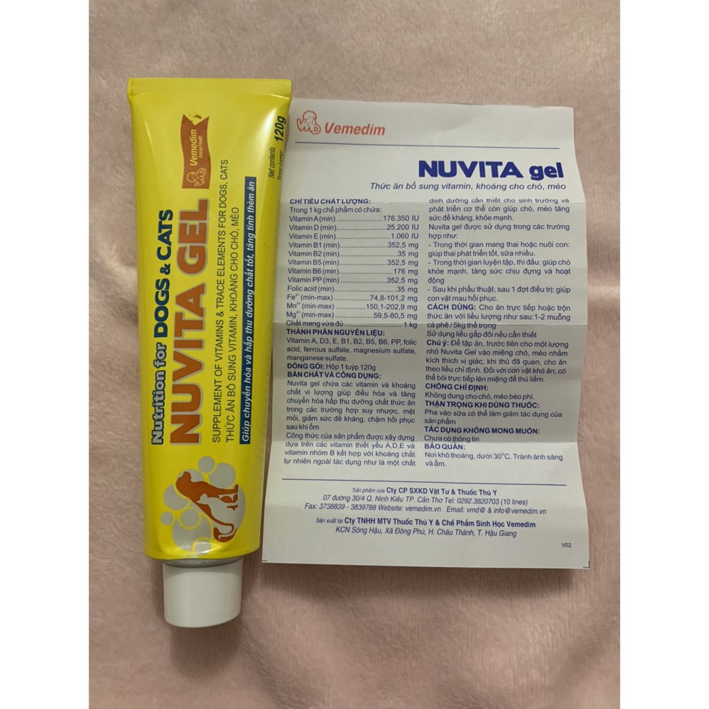 NUVITA Gel loại mới ( vỏ nhôm)- bổ sung dinh dưỡng và khoáng chất cho thú cưng của bạn (120gr)