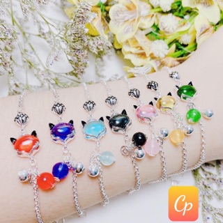 Lắc Tay Bạc Nữ ✈️Freeship✈️ Lắc tay bạc hồ ly đá phong thủy CPJ020