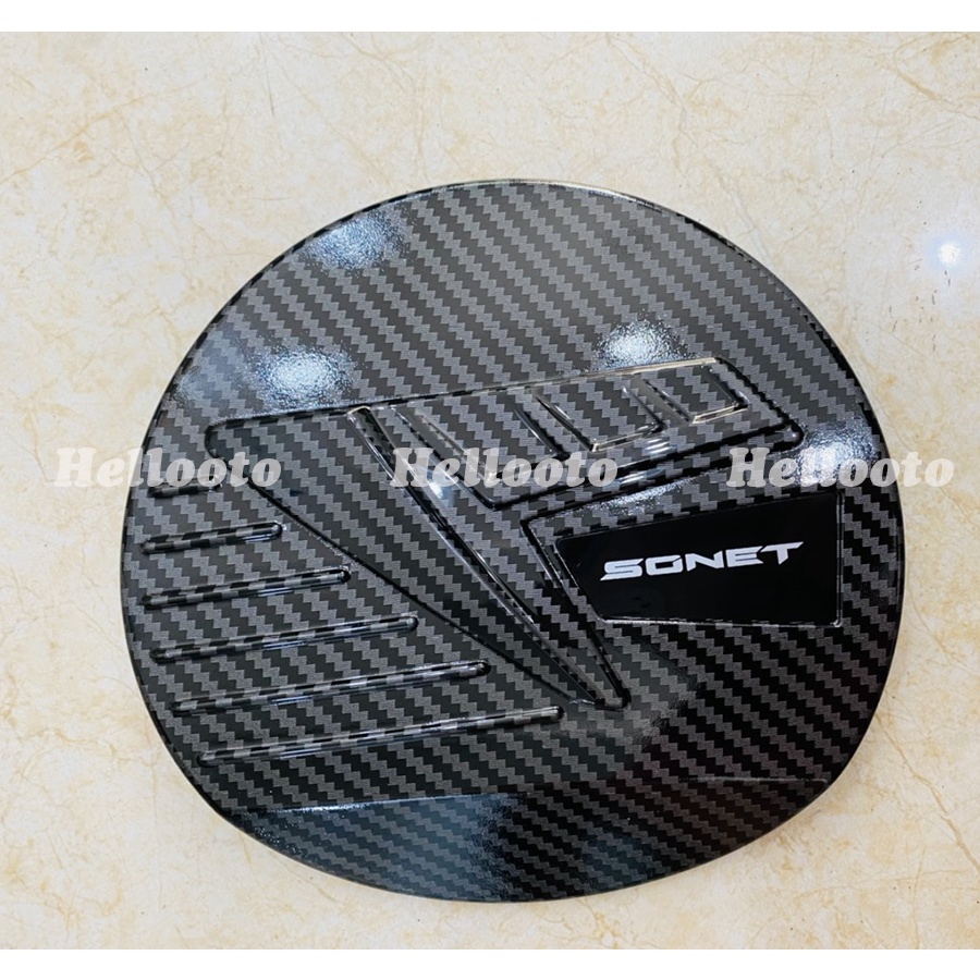 Ốp Nắp Bình Xăng Xe Kia Sonet 2021 2022 2023 Mạ Crom/ Carbon Cao Cấp chống xước làm đẹp xe