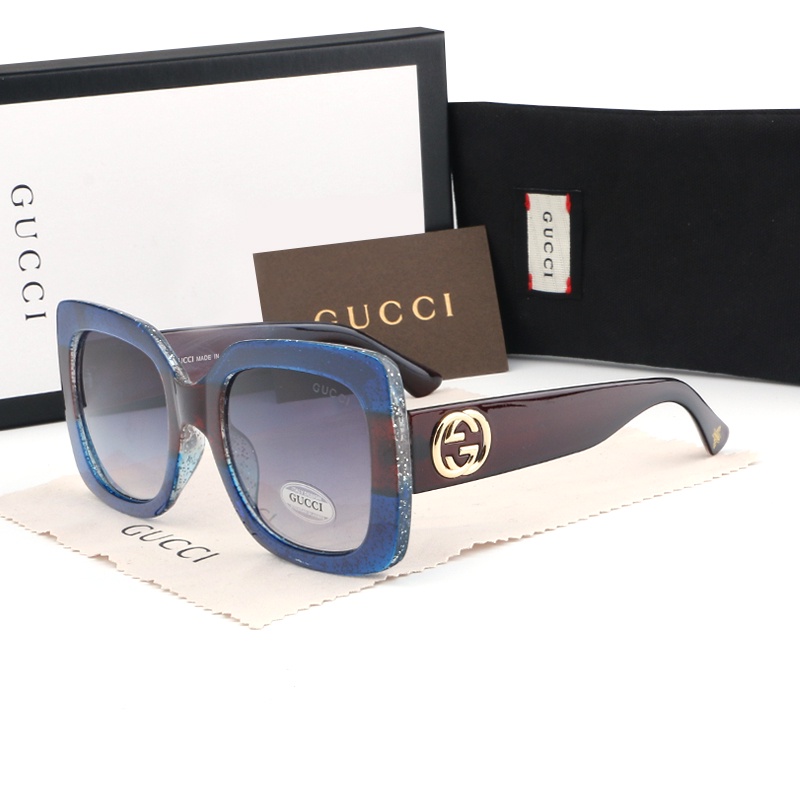 GUCCI Kính Mát Gọng Vuông Lớn Chống Tia UV400 Thời Trang Dành Cho Nữ