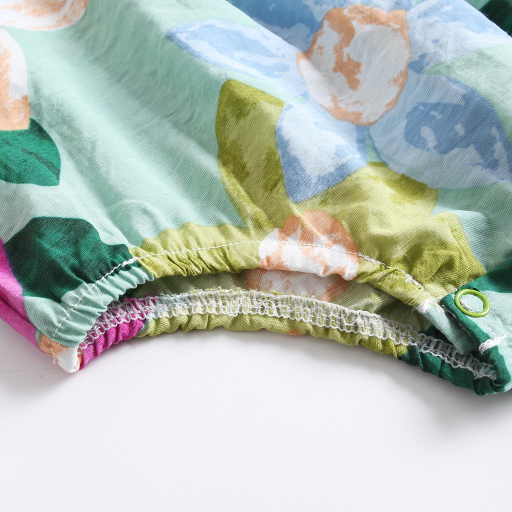 Áo liền quần Sanlutoz bằng cotton phong cách mùa hè cho bé gái sơ sinh