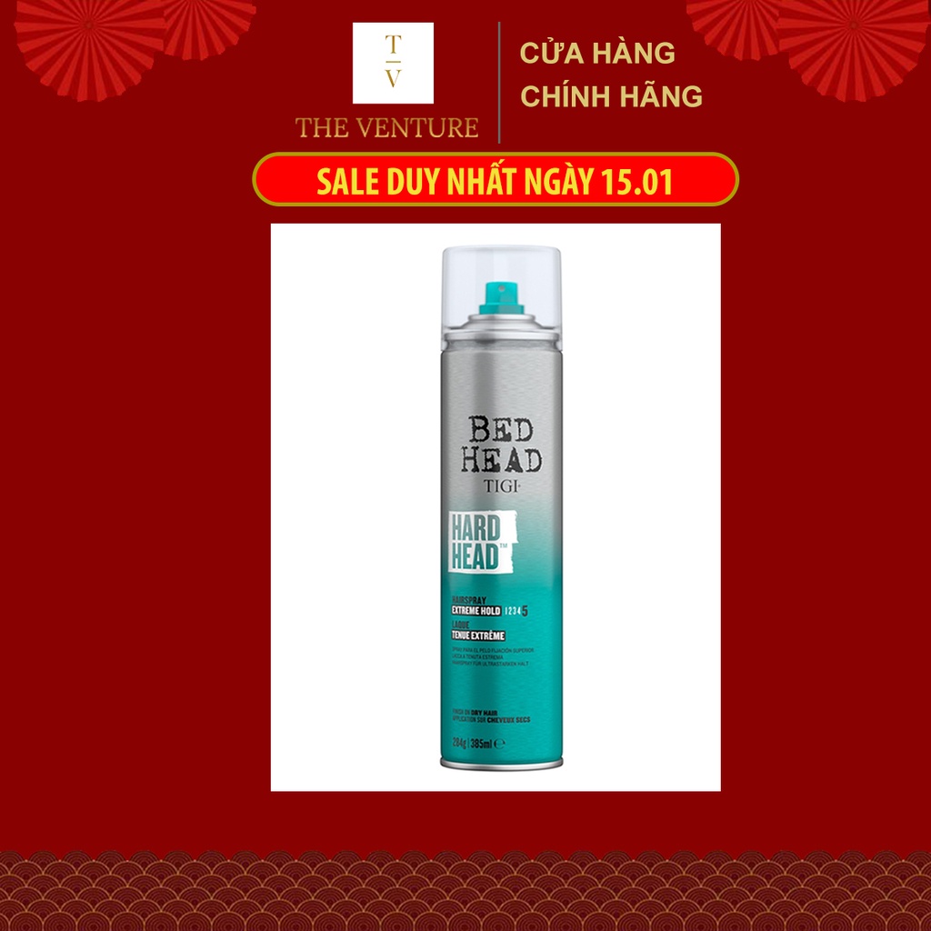 Gôm Xịt Giữ Nếp Siêu Cứng Tigi Bed Head Hard Head Chính Hãng - 385ml