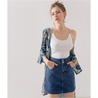 Chân váy jeans chữ A 2 nút cài nữ Air Space - 01922021