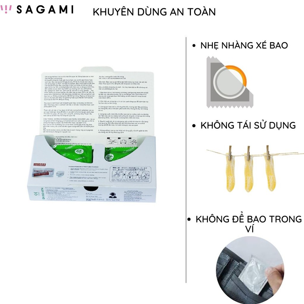 Bao cao su Sagami XTREME White box gân GAI Hộp 10 chiếc 1 lần thắt chống tuột kéo dài thời gian tăng cảm giác