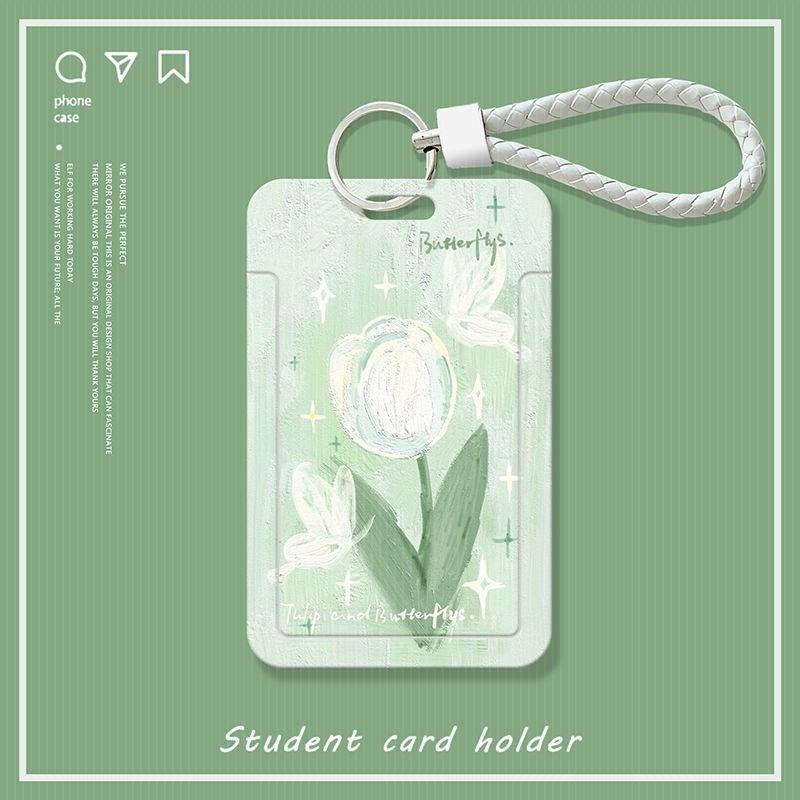 Vỏ Bọc Bảo Vệ Thẻ ID / Thẻ ID Họa Tiết Tranh Sơn Dầu Hoa Kiểu Nhật Bản