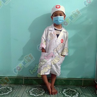 Áo bác sĩ trẻ em có kèm mũ cho trẻ em