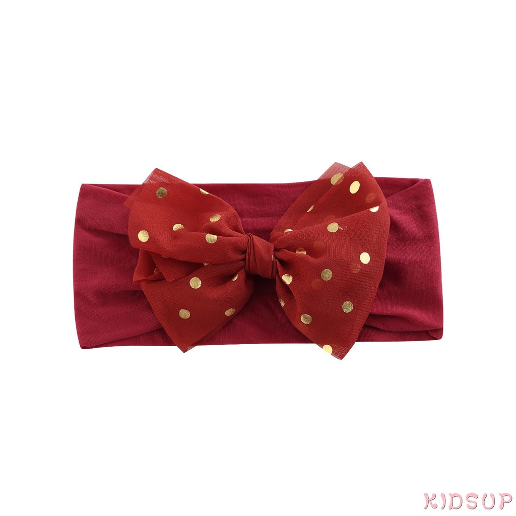 Băng Đô Cài Tóc Thắt Nút Họa Tiết Chấm Bi Thời Trang Cho Bé Gái