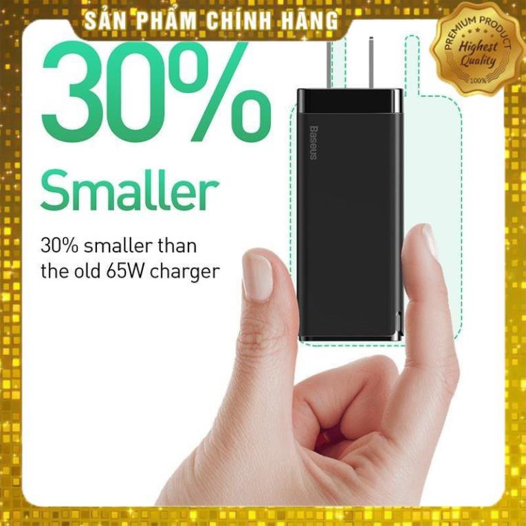 Adapter củ cóc sạc nhanh 65W đa năng 1 cổng sạc USB và 2 PD Type-C hiệu Baseus Mini GaN Travel - Hàng chính hãng