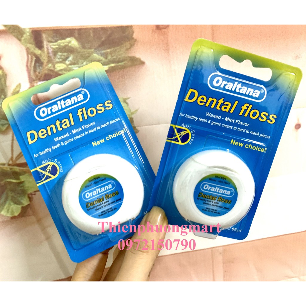 Chỉ nha khoa hương bạc hà Oraltana Dental Floss  cuộn 50m/ cuộn - Chỉ nha khoa Oraltana chăm sóc răng miệng