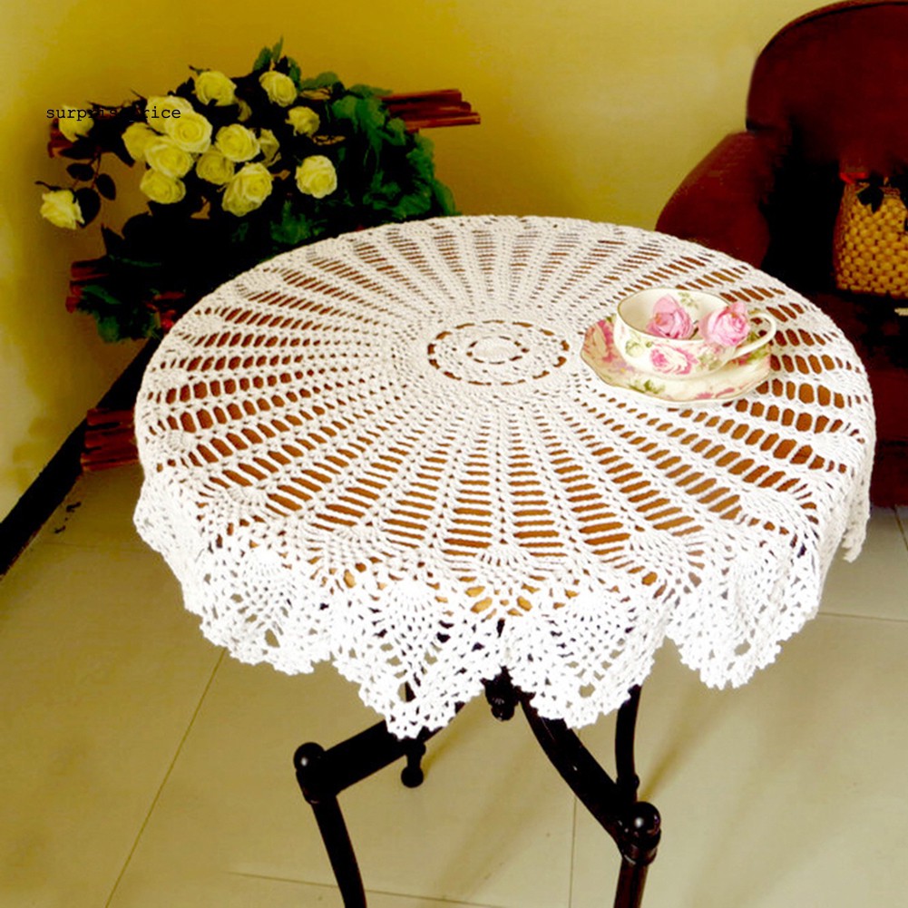 Khăn trải bàn bằng cotton dạng tròn 80cm