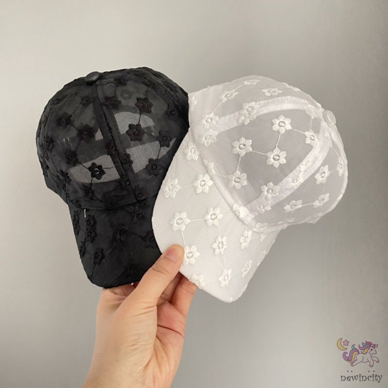 Mũ lưỡi trai lưới thêu họa tiết phong cách Hàn Quốc thời trang mùa hè cho bé gái