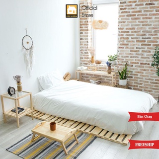 Giường ngủ Pallet gỗ thông ( 100% nguyên chất ), gỗ dày rất chắc chắn, freeship TPHCM, bảo hành 1 năm