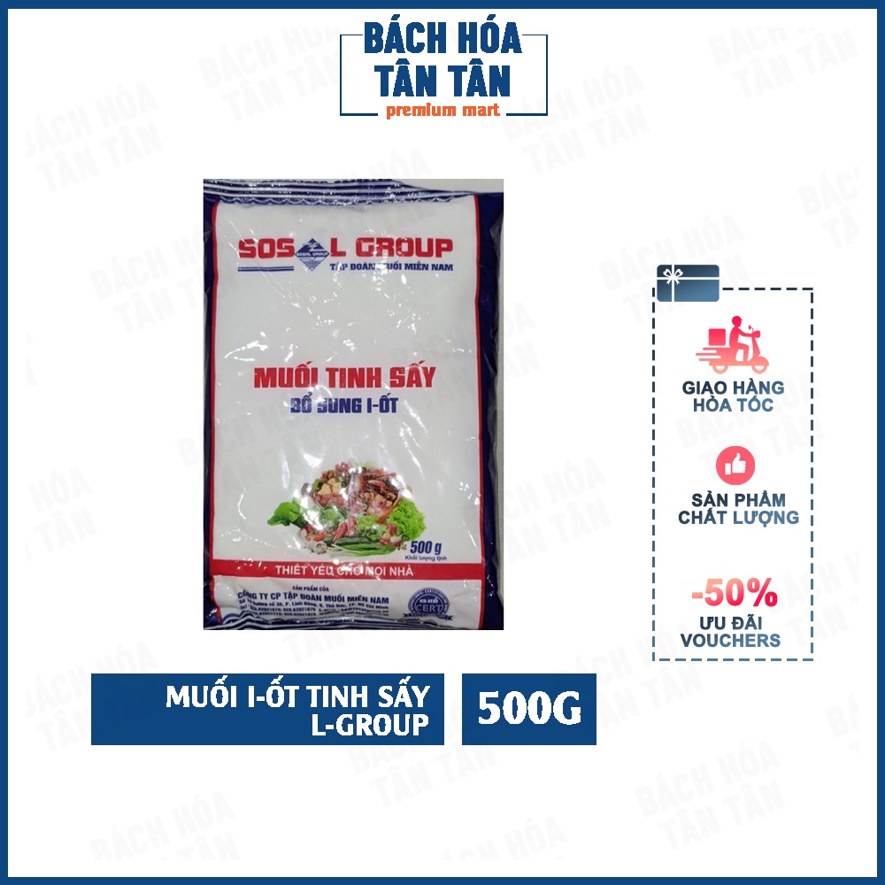 Muối I-ốt tinh sấy, gói 500g