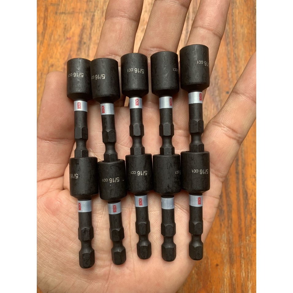( Khuyến mãi ) Túi 10 đầu bắn tôn Bosch 5/16 ( 8ly ) dài 50mm chính hãng có nam châm