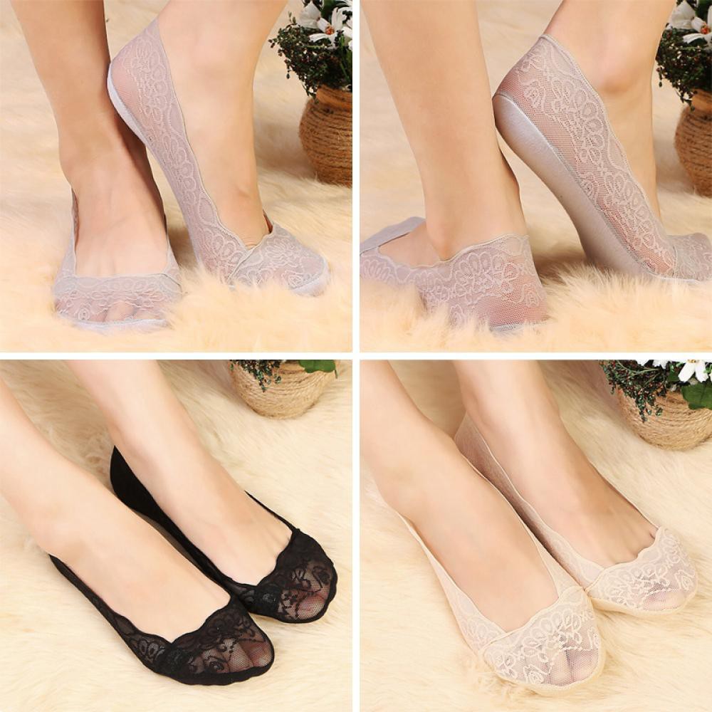 Women Invisible Cotton Low Cut Socks Liner No Show Antiskid