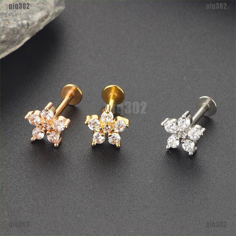 Khuyên Tai Hình Hoa Bằng Thép Không Gỉ Piq302 | BigBuy360 - bigbuy360.vn