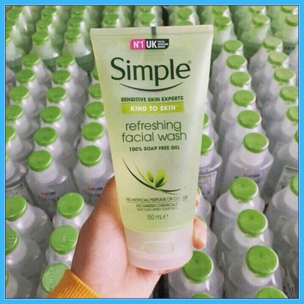 Sữa rửa mặt cho da nhạy cảm Simple Kind To Skin Refreshing Facial Wash 150ml Vy Store
