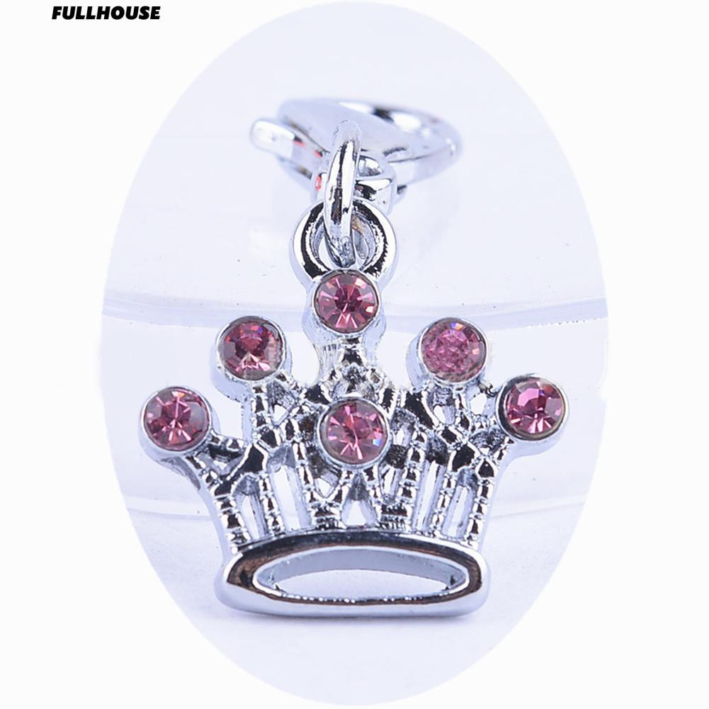 💎♥ Rhinestone Crown Pet Dog Tag Pendant Collar Charm Jewelry Necklace