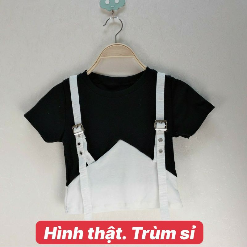 Áo croptop phối dây nịt hot trend. | BigBuy360 - bigbuy360.vn