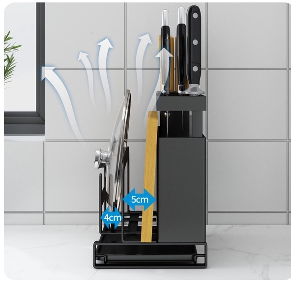 Kệ để dao thớt để bàn thép không gỉ, tiện lợi cho gia đình