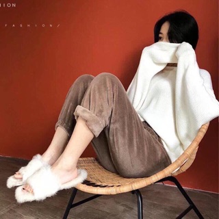 Quần lông cừu nhung ngũ sắc cho chị em