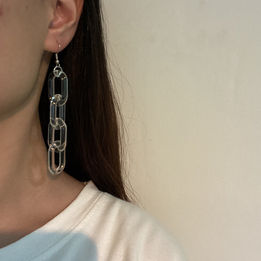 Bông Tai Dạng Chuỗi Dài Bằng Acrylic 23552 Phong Cách Hàn Quốc Đơn Giản Cho Nữ