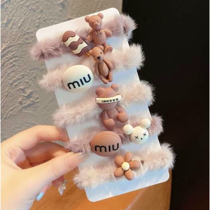 Set 5 Cột Tóc Lông Hình Thú 2022. Set cột tóc cho bé , mẫu rất dễ thương.