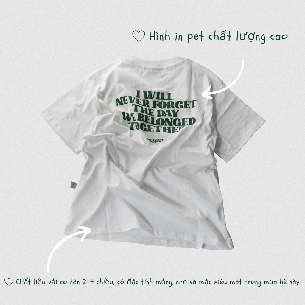 Áo Thun Chữ Xanh 11:11 WHITE NIGHT 💖 𝑭𝑹𝑬𝑬𝑺𝑯𝑰𝑷 💖 Áo Phông Form Rông Tay Lỡ 100% Cotton - Calisa