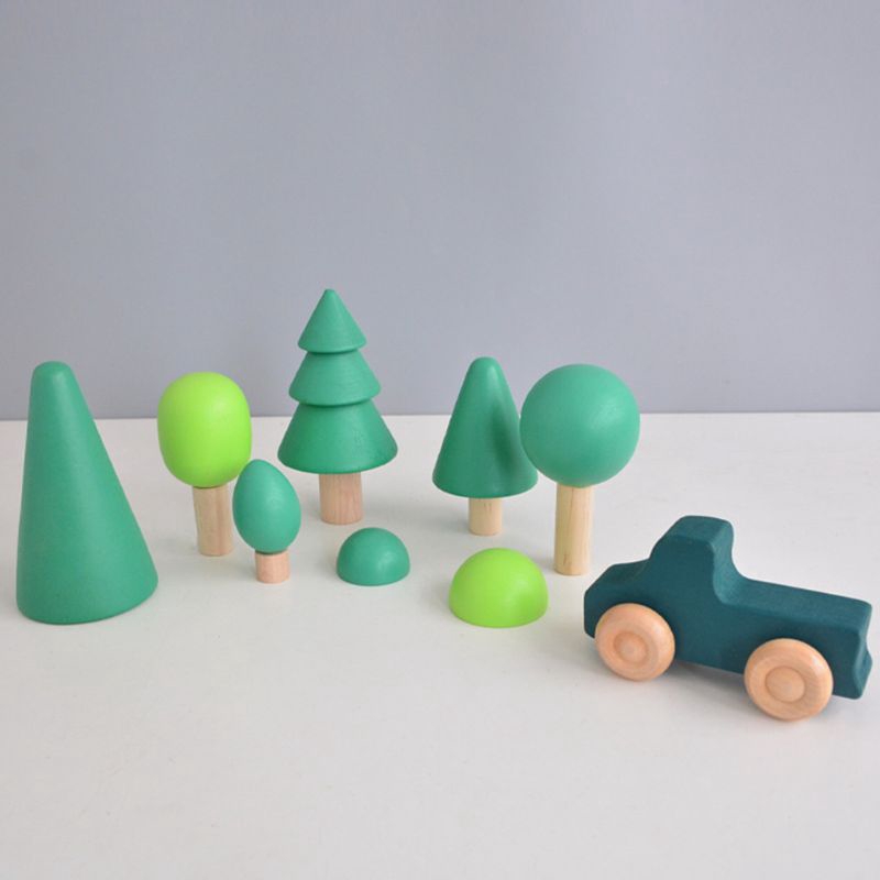 Mô Hình Cây Gỗ Màu Cầu Vồng Đồ Chơi Giáo Dục Dành Cho Bé