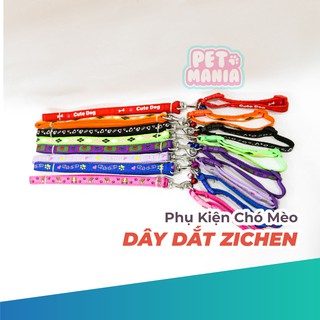 Dây dắt kèm vòng cổ chó mèo Zichen hoa văn