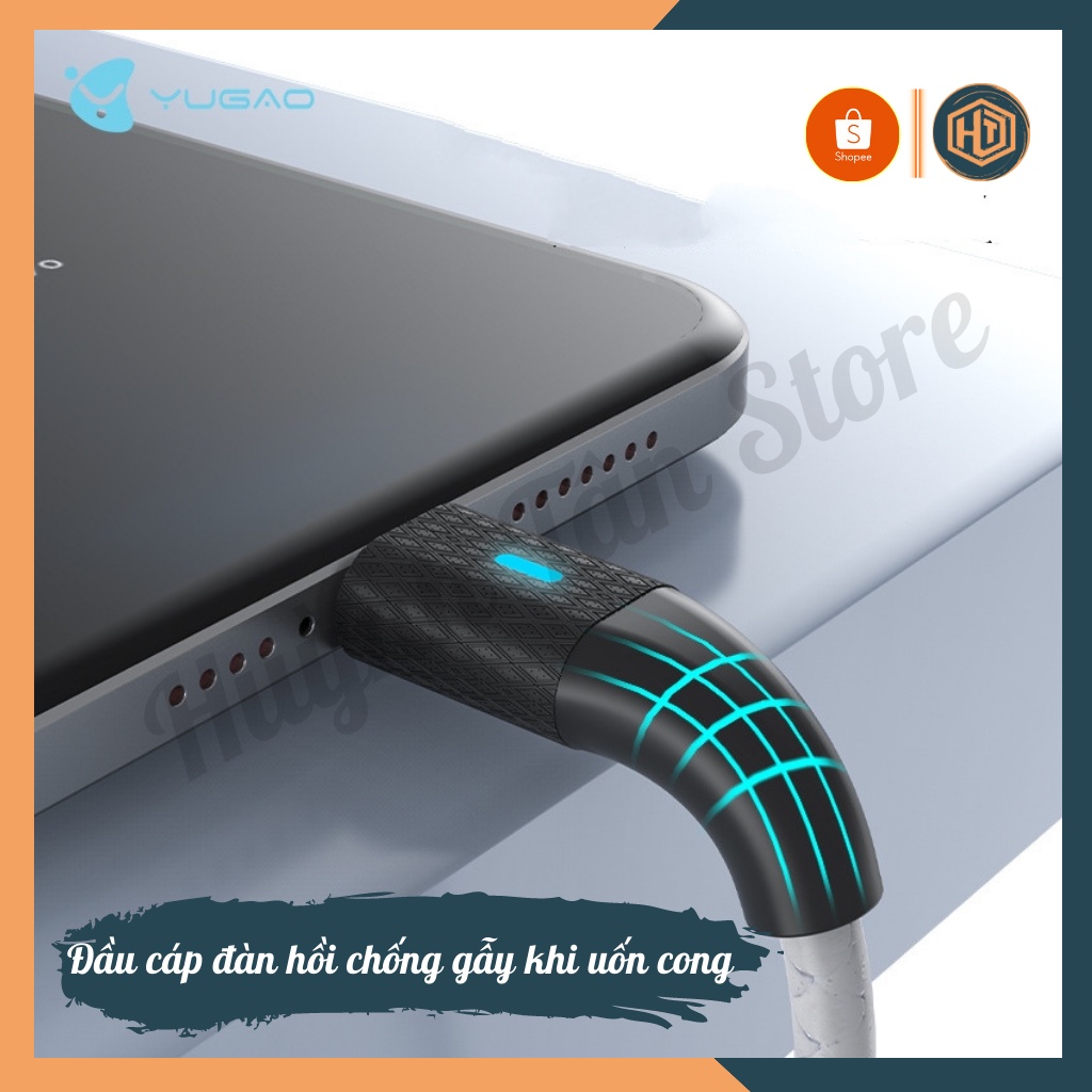 Cáp Type C 6A hãng YUGAO hỗ trợ sạc nhanh Super Charge, Quick Charge , Flash Charge dành cho Xiaomi, Huawei, Vivo,Oppo