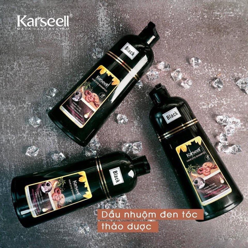 Dầu Gội Phủ Bạc KARSEELL, Phủ Bạc Đen Tóc, Nâu Tóc Từ Lần Gội Đầu Tiên, 100% Thảo Dược Thiên Nhiêno