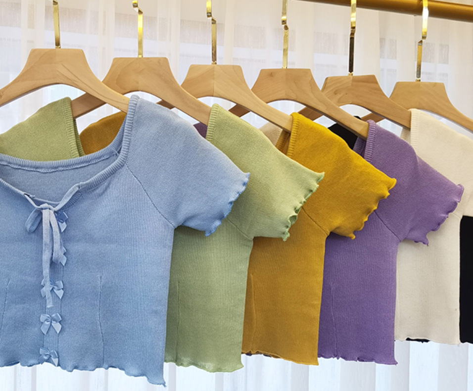 Áo croptop tay ngắn thắt dây thời trang cho nữ