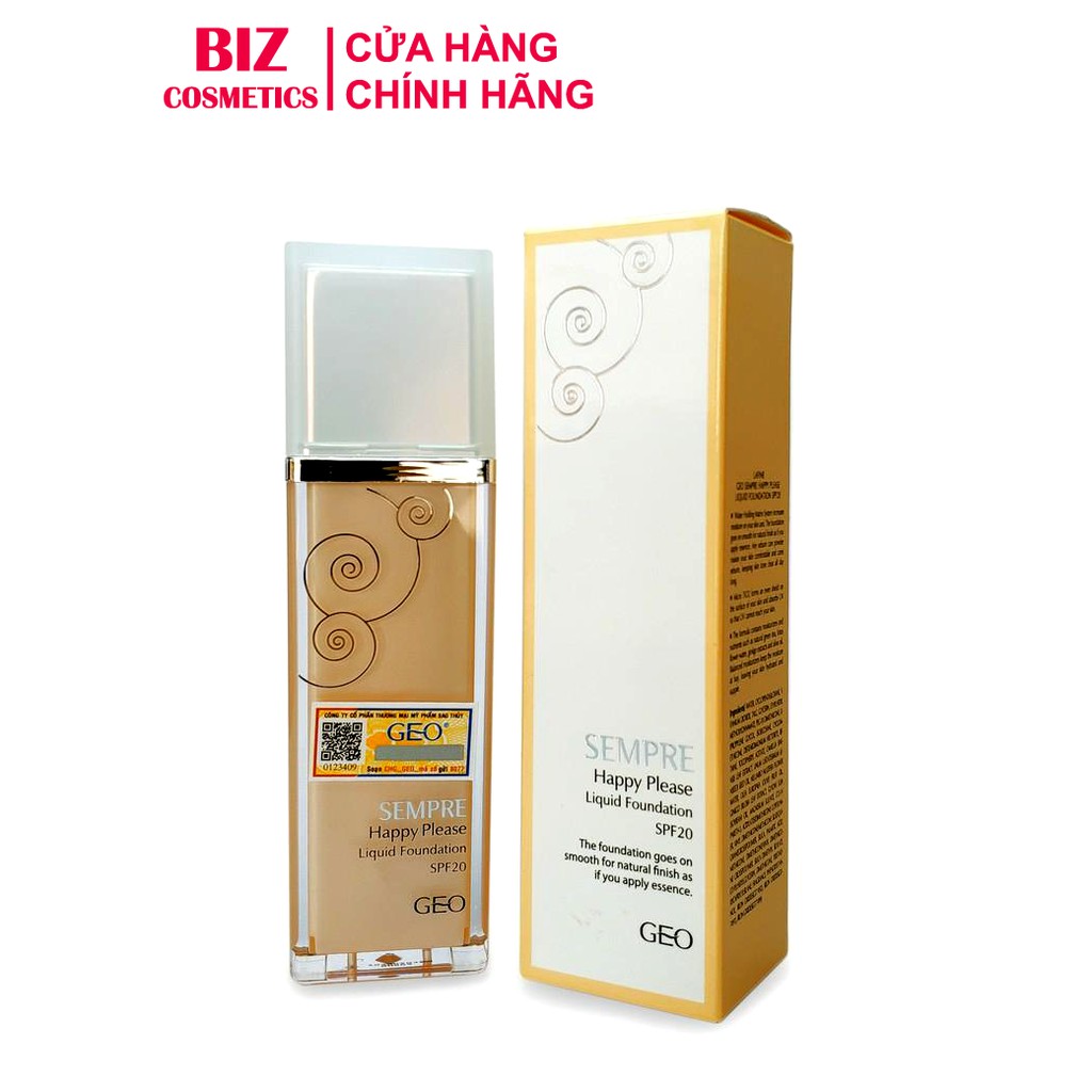 Kem nền Geo Sempre Happy & Please Liquid Foundation Natural Beige 40ml