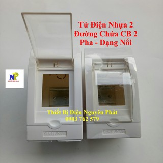 Tử Điện An Toàn 2 Đường - Hộp Nhựa chứa CB 2 Đường