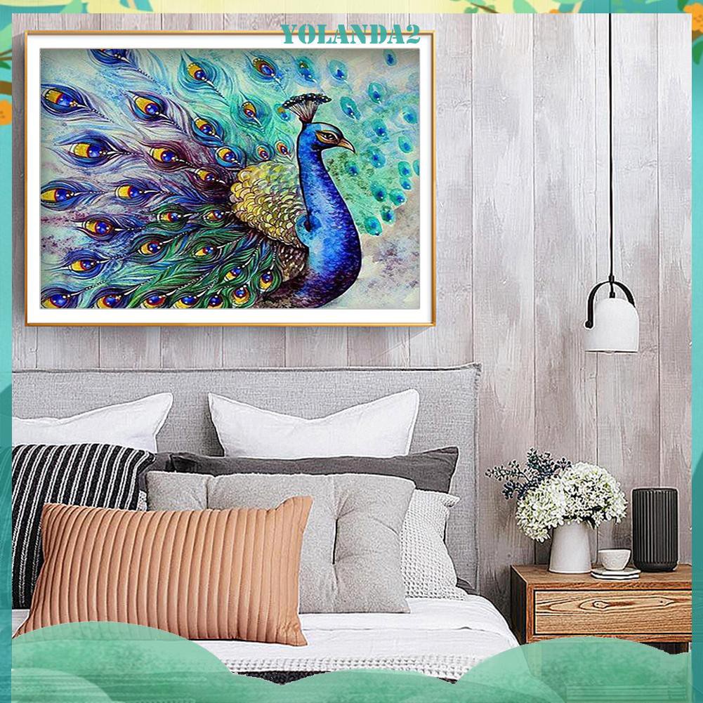 Bộ Tranh Thêu Chữ Thập Hình Chim Công Diy 11ct