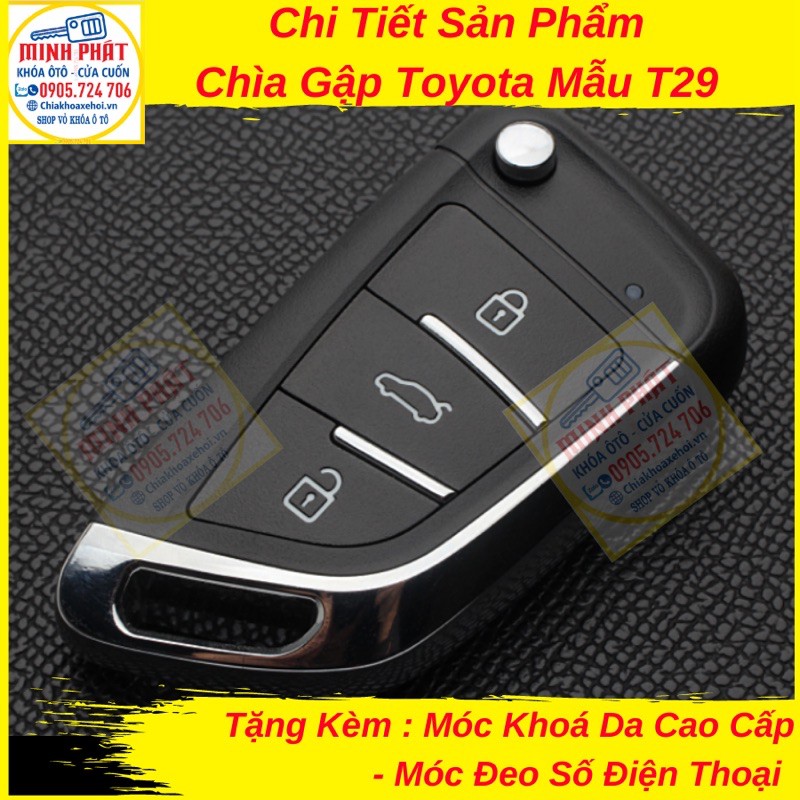 Chìa Khoá Mẫu Gập xe Toyota Fortuner Vios Innova Hilux Yaris Corolla altis