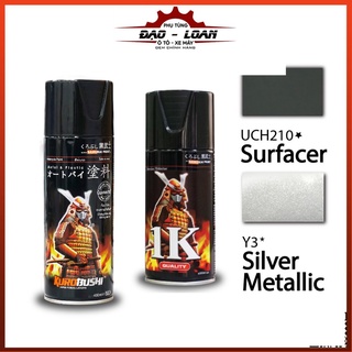 Combo cơ bản Sơn Samurai, sơn xịt xe máy màu bạc kim loại Y3