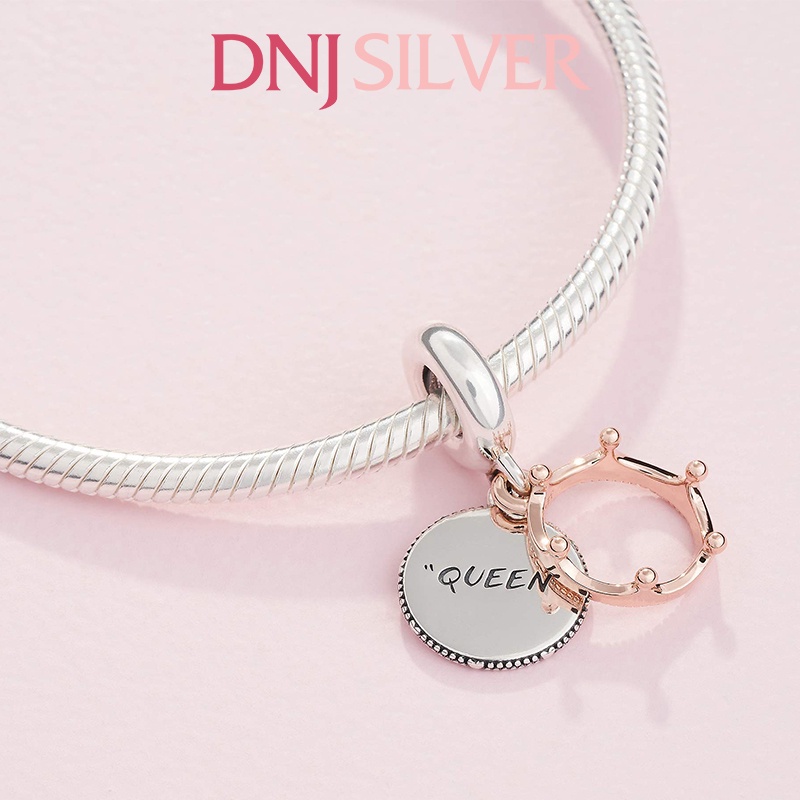 Charm bạc 925 cao cấp, hàng chuẩn bạc - Charm Queen &amp; Crown thích hợp để mix vòng tay charm - DN236