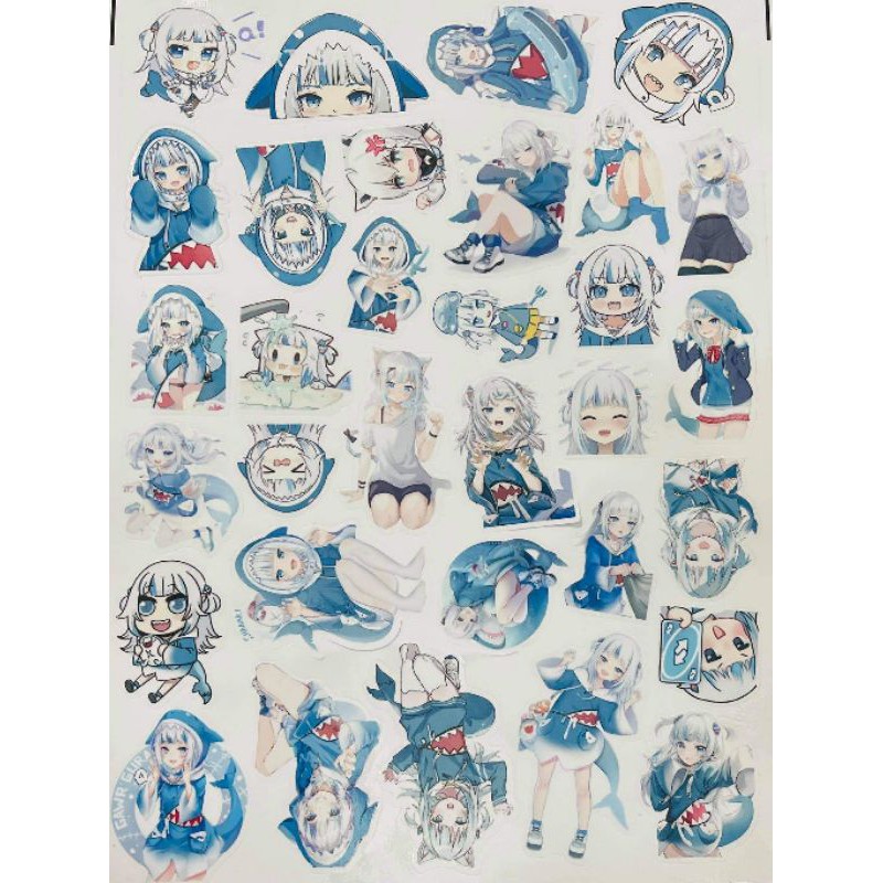 10-50 hình dán sticker Gawr gura hololive decal