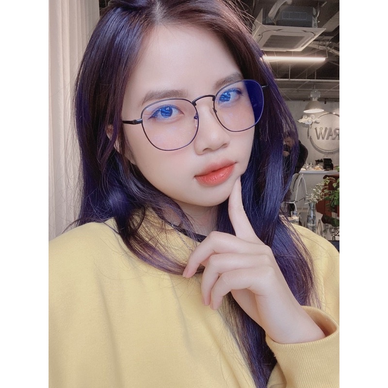 Kính giả cận, Gọng kính kim loại tròn 9396 Jolie eyewear chống ánh sáng xanh, UV400