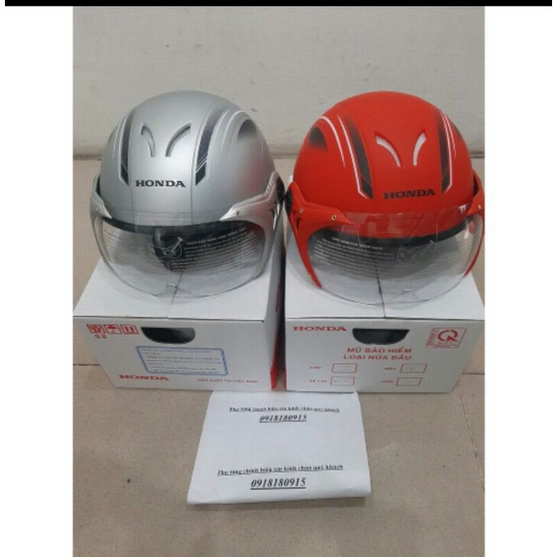 Mũ bảo hiểm honda nửa đầu matt có kính