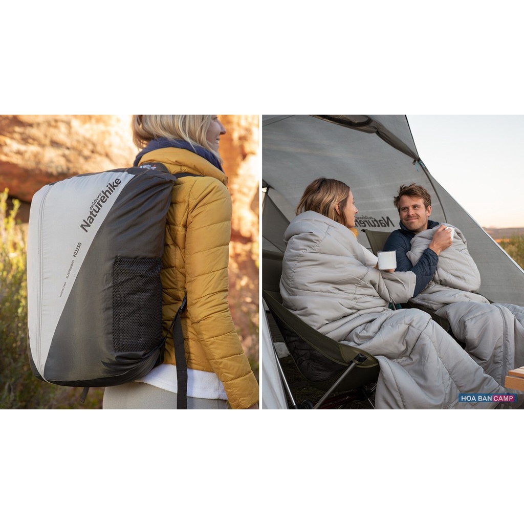 Túi Ngủ Đôi Cotton Kèm Gối NatureHike NH21MSD05 | 5-15°C