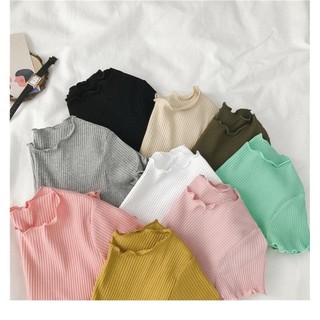 Áo croptop nữ chất thun gân form ôm