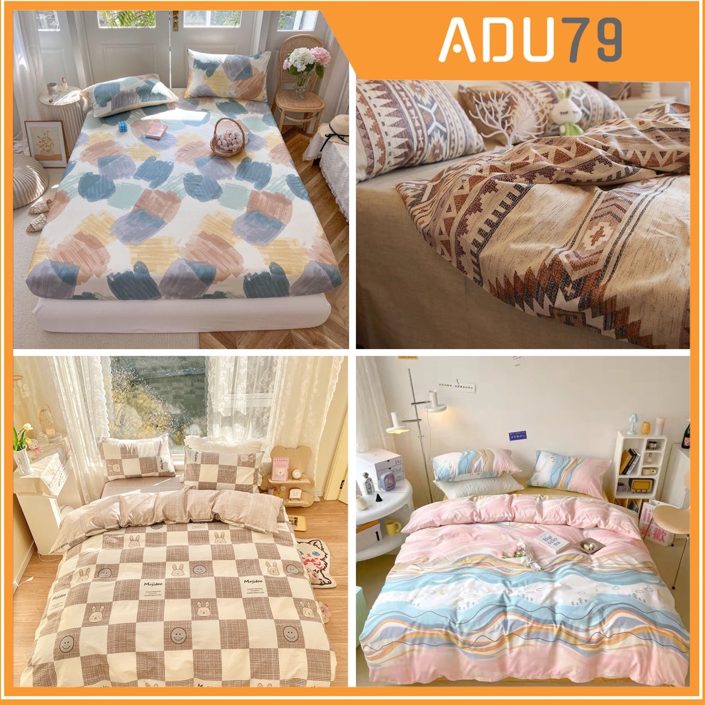 Sang - Xịn - Mịn ❤️ Set Ga Và Gối CHƯA GỒM CHĂN Cotton Korea Bedding Drap Giường Đủ Kích Thước Trải Nệm
